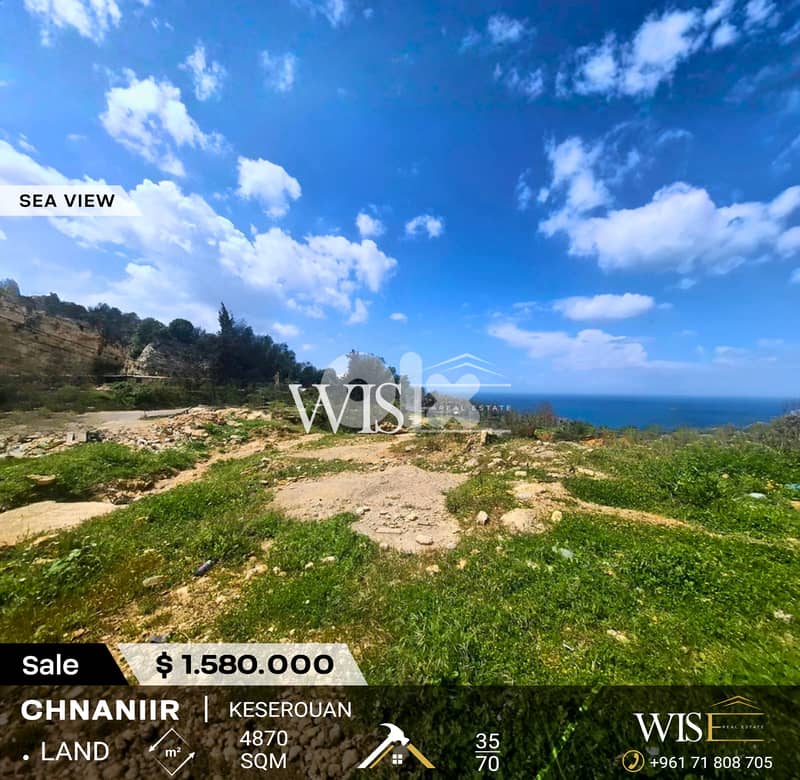  Prime 4,870 SQM Land for SALE in Chnaniir - Keserouan! 0