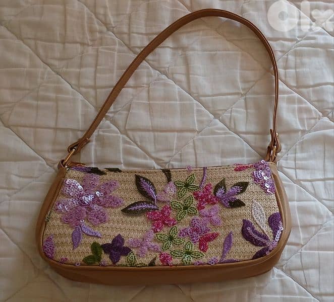 New Woman Beautiful Beige Lilac Bag 0