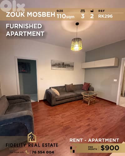 Apartment for rent in Zouk Mosbeh RK296 شقة  للإيجار في زوق مصبح