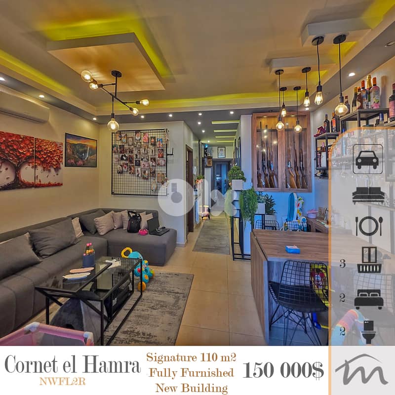 Cornet El Hamra | Signature | Furnished 2 Bedrooms Apt | New Building 0