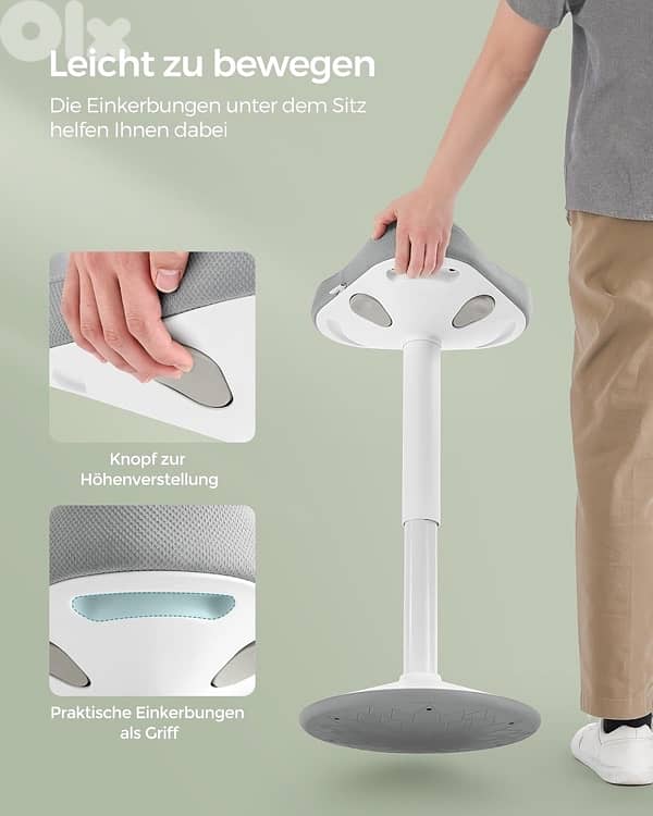 Standing Stool 360° Tilting Desk Chair Height Adjustable 6