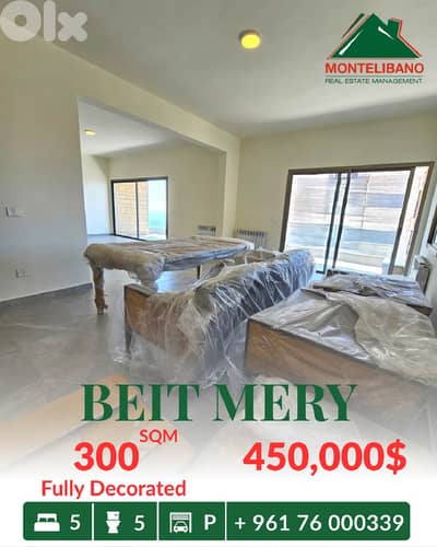 300 sqm Apartment For Sale in Beit Mery بيت مري