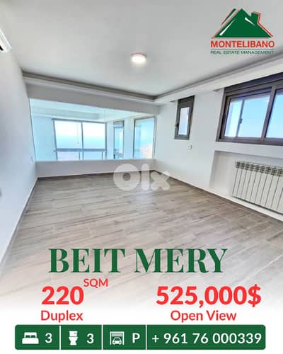 Fully Decorated 220 sqm Duplex For Sale in Beit Mery بيت مري