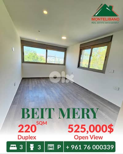 Fully Decorated 220 sqm Duplex For Sale in Beit Mery بيت مري