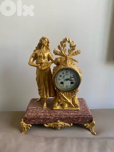 old french antique clock  works