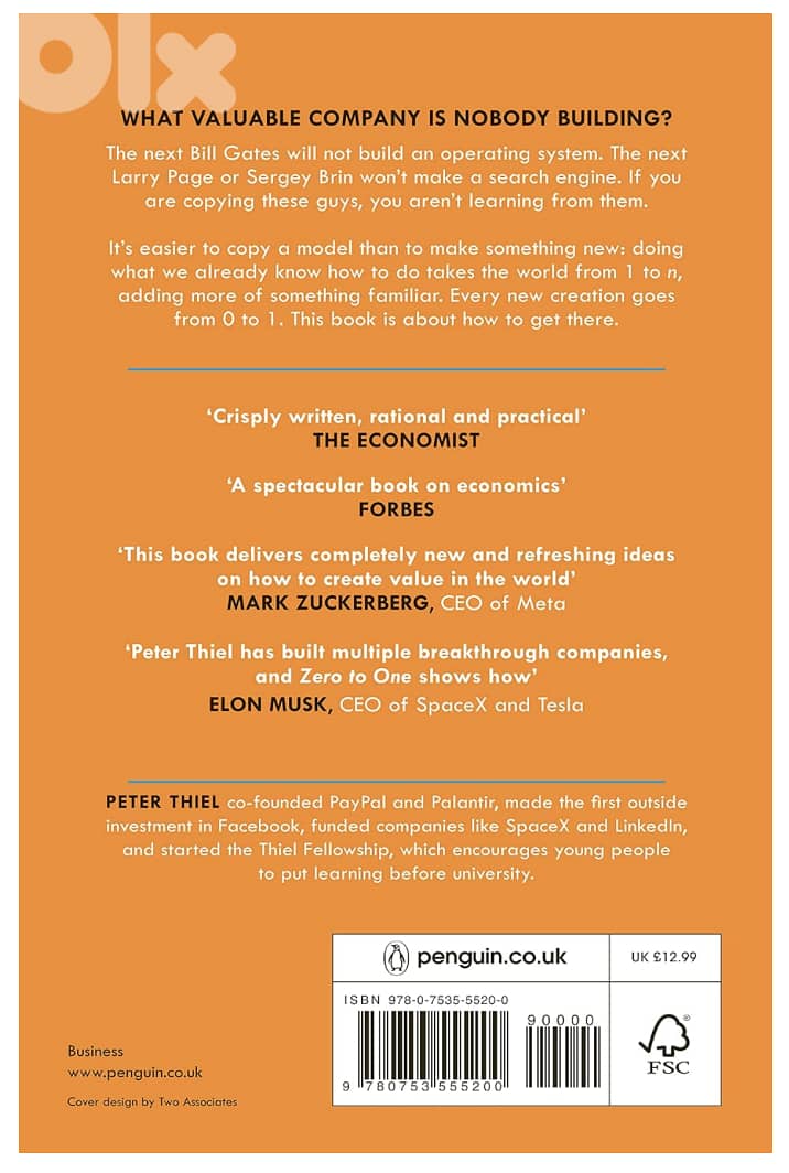 Zero to One: Notes on Start Ups, or How to Build the Future 1