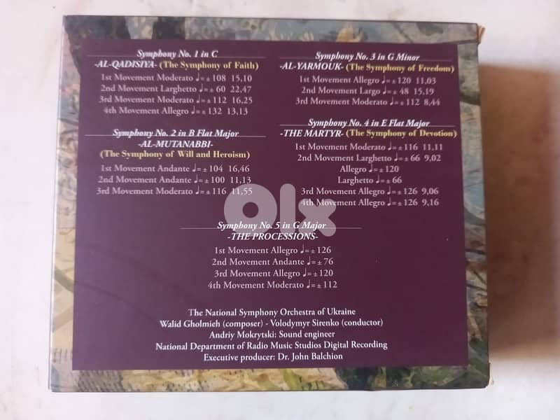 3-CD collection of symphonies composed by Walid Gholmieh, new sealed 4