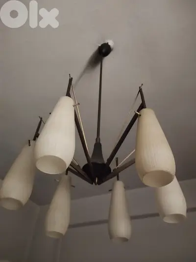 brass & glass chandelier