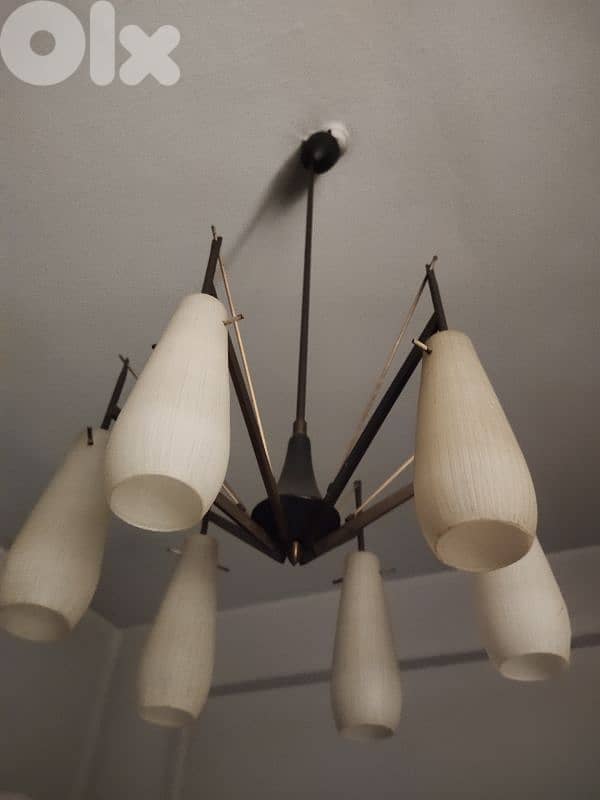brass & glass chandelier 0