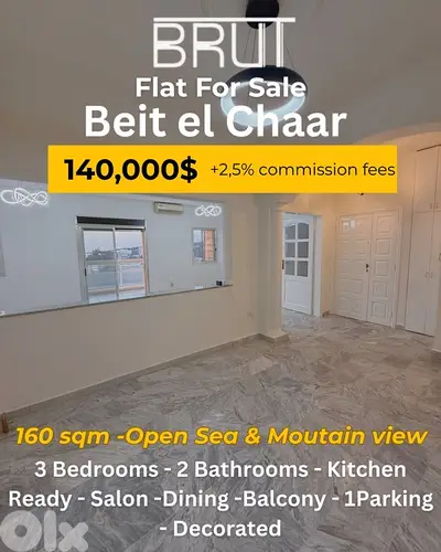 160 sqm Decorated apartment for sale in Beit el Chaar