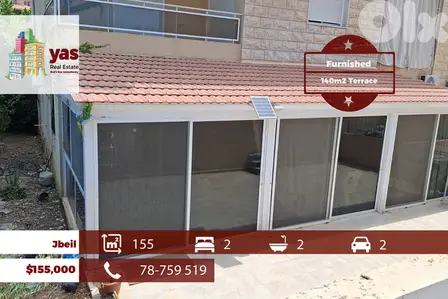 Jbeil 155m2 | 140m2 Terrace | Furnished | Prime Location | ABA