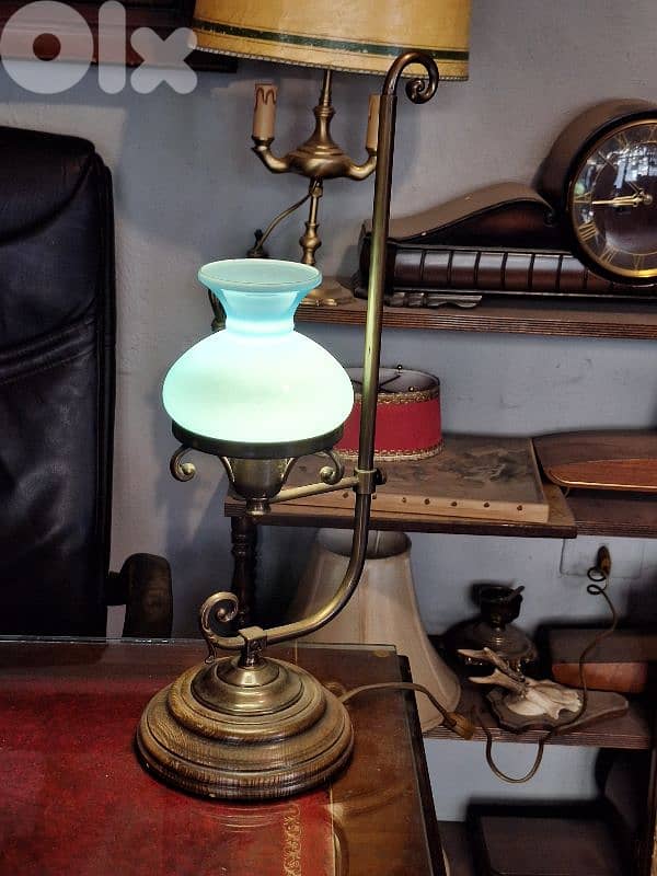 antique english opaline lamp 0