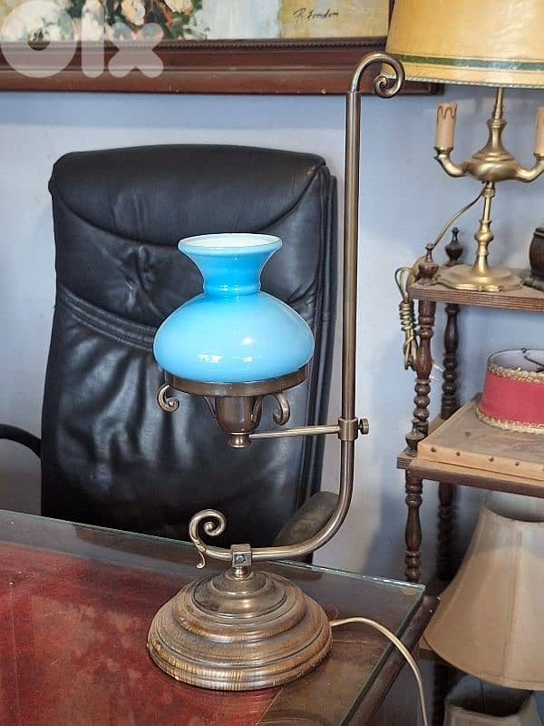 antique english opaline lamp 3