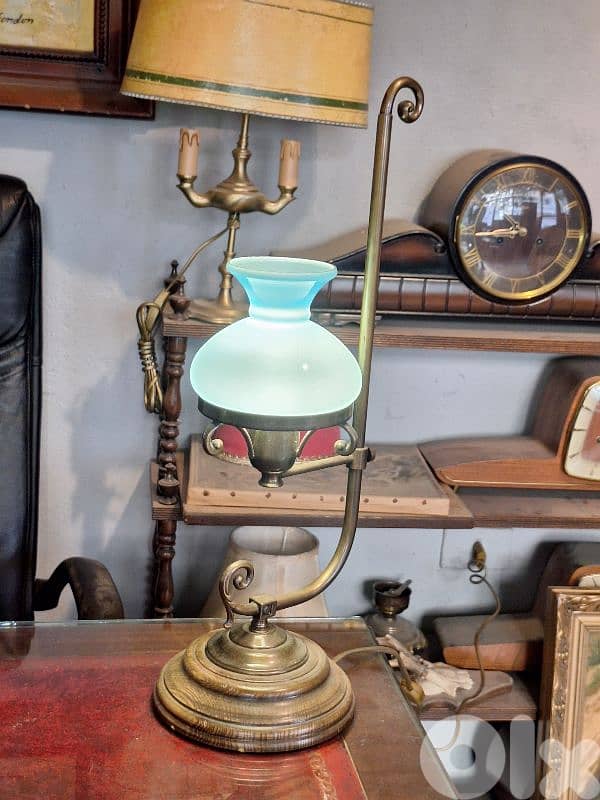 antique english opaline lamp 4