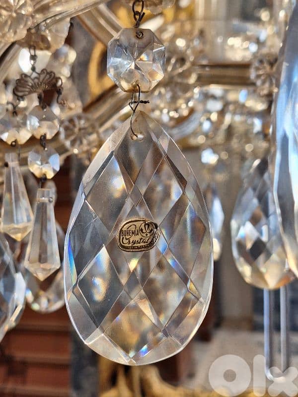 2 antique original czech marrie theresa crystal chandeliers 6