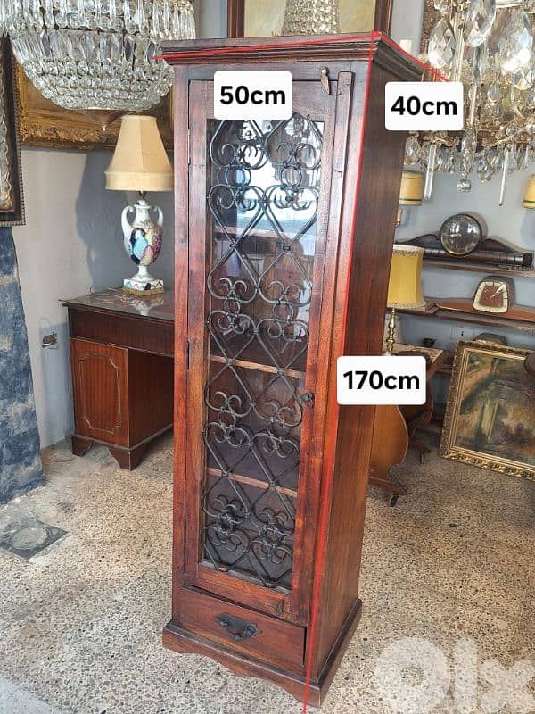 antique solid wood showcase vetrine 1