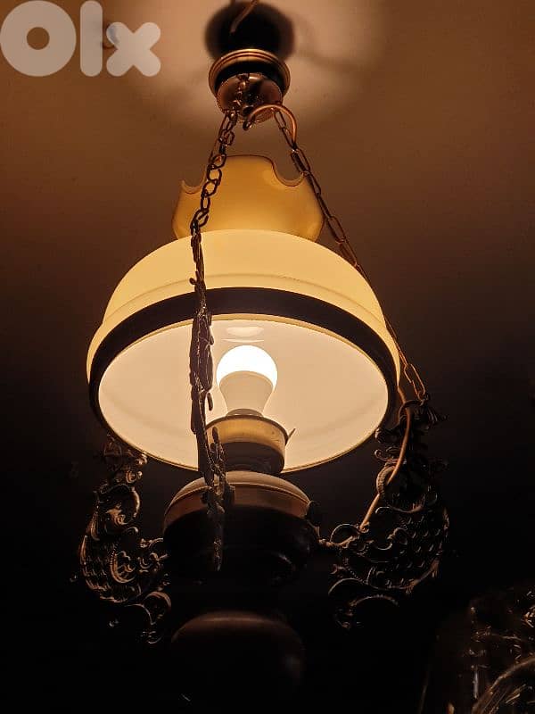 european antique opaline chandelier 1