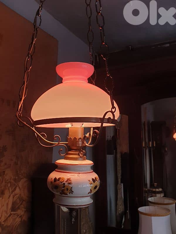 antique italian opaline and porcelain chandelier 0