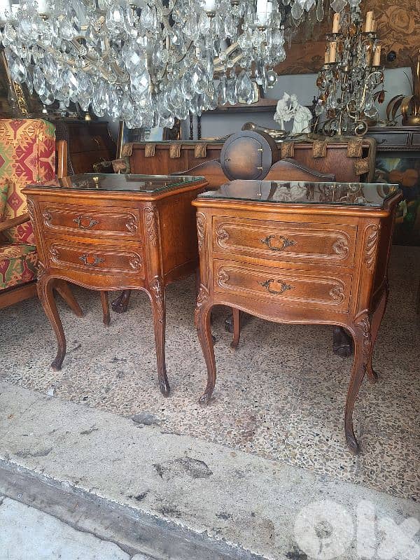 pair of louis 15 solid wood commodes 0