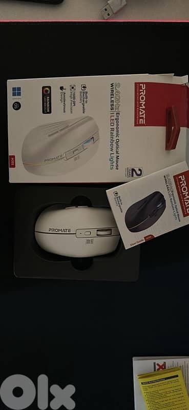 Promate Wireless White RGB Gaming Mouse 0