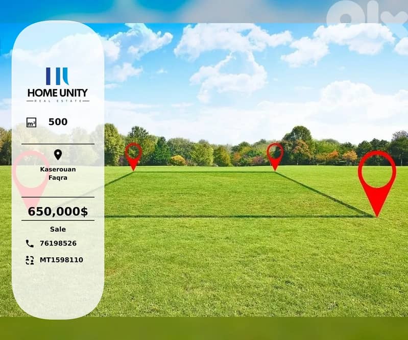 residential land for sale in Kfardebian, Keserouan - 25/50 0