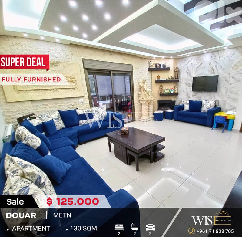  125 SQM Fully Furnished Apartment for SALE in Douar! 0