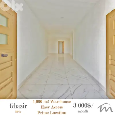 Ghazir | 1,000m² Warehouse | 5 Meters Height | Easy Access | Prime