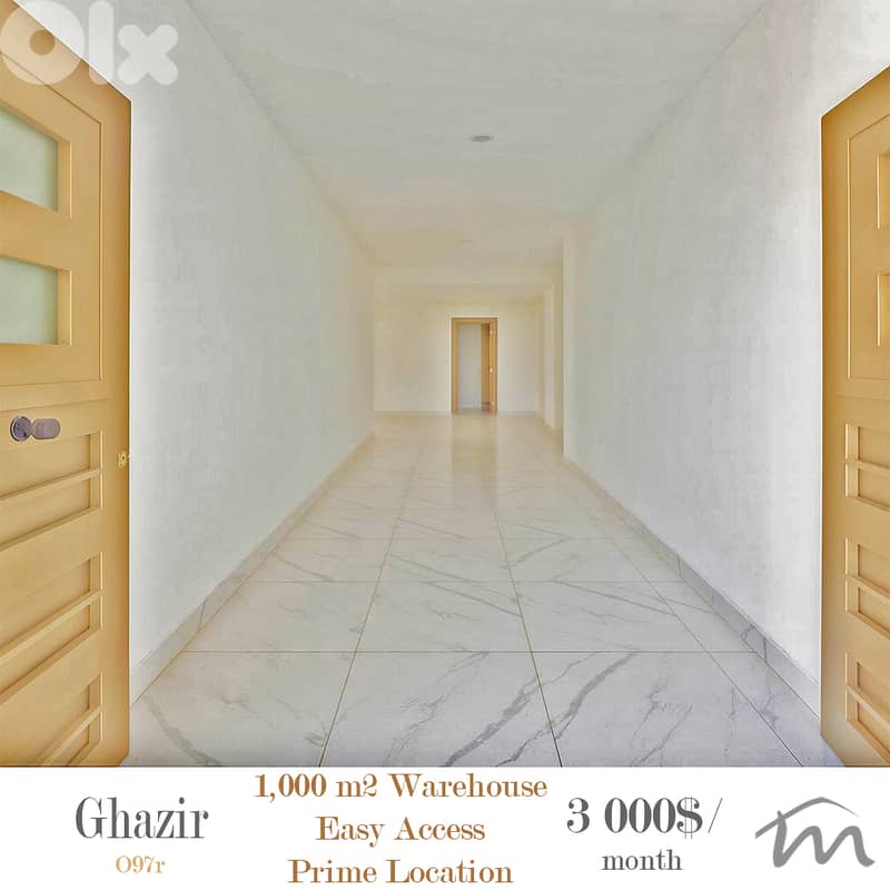 Ghazir | 1,000m² Warehouse | 5 Meters Height | Easy Access | Prime 0