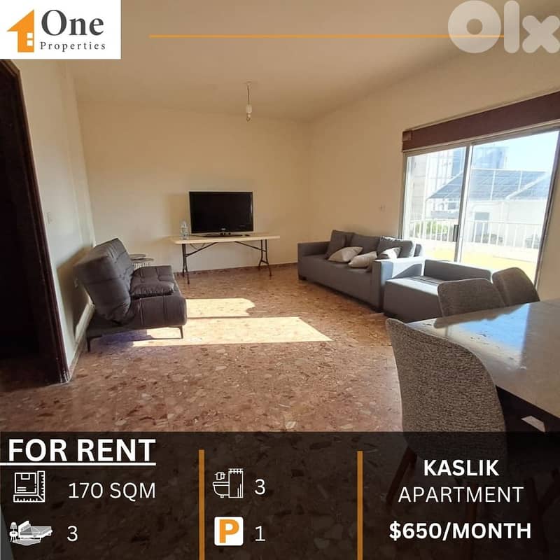 APARTMENT FOR RENT IN KASLIK 0