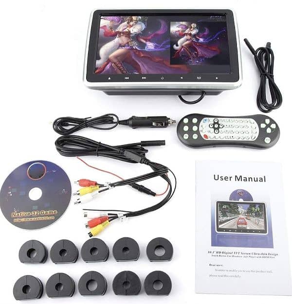 10.1 Inch Car Headrest Mount Monitor DVD Player-Dual Audio Video HDMI 0