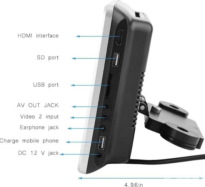 10.1 Inch Car Headrest Mount Monitor DVD Player-Dual Audio Video HDMI 15