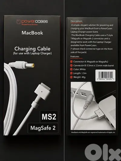 PowerCases MacBook Charging Cable – MagSafe 2 (MS2)