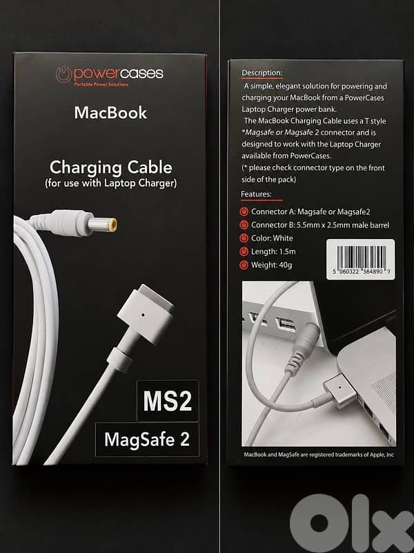 PowerCases MacBook Charging Cable – MagSafe 2 (MS2) 0