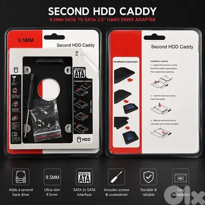 Second HDD Caddy – 9.5MM SATA to SATA Adapter
