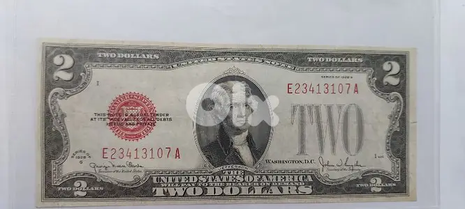 USA Two Dollars Red Seal Banknote year 1928 Memorial