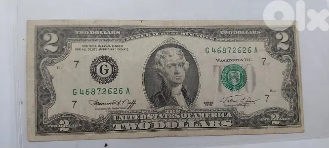 USA Two Dollars Banknote year 1976