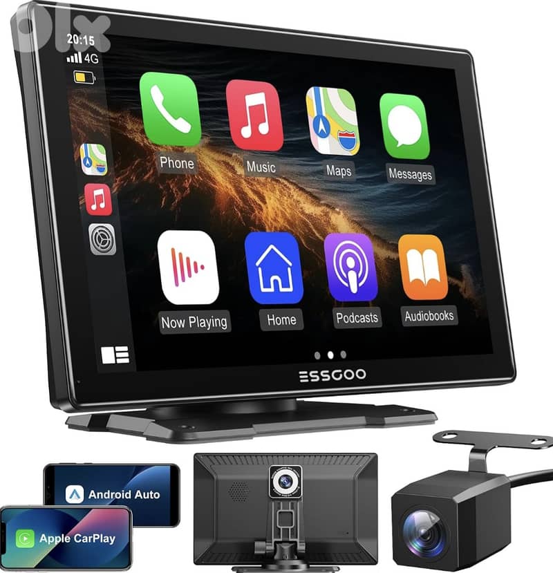 ESSGOO 9" IPS CarPlay Screen, Wireless A-pple CarPlay & Android 0
