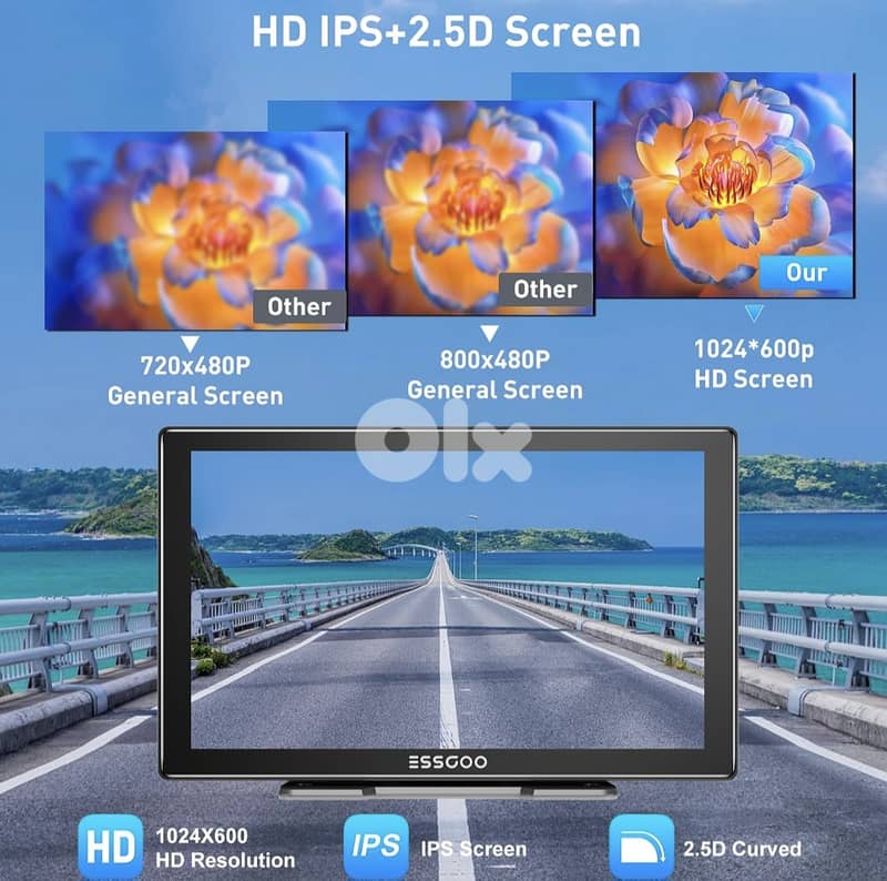 ESSGOO 9" IPS CarPlay Screen, Wireless A-pple CarPlay & Android 9