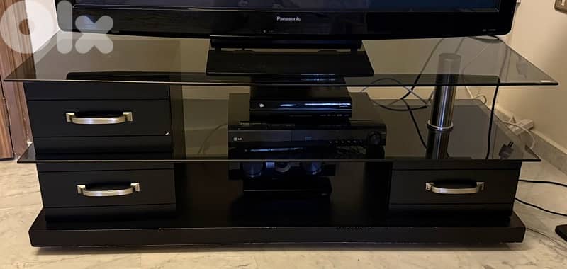Panasonic plasma 50 inch tv + black TV unit 1