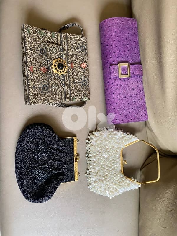 Four vintage hand bags (purse) Italians. 1960 s 1970 s excellent 0