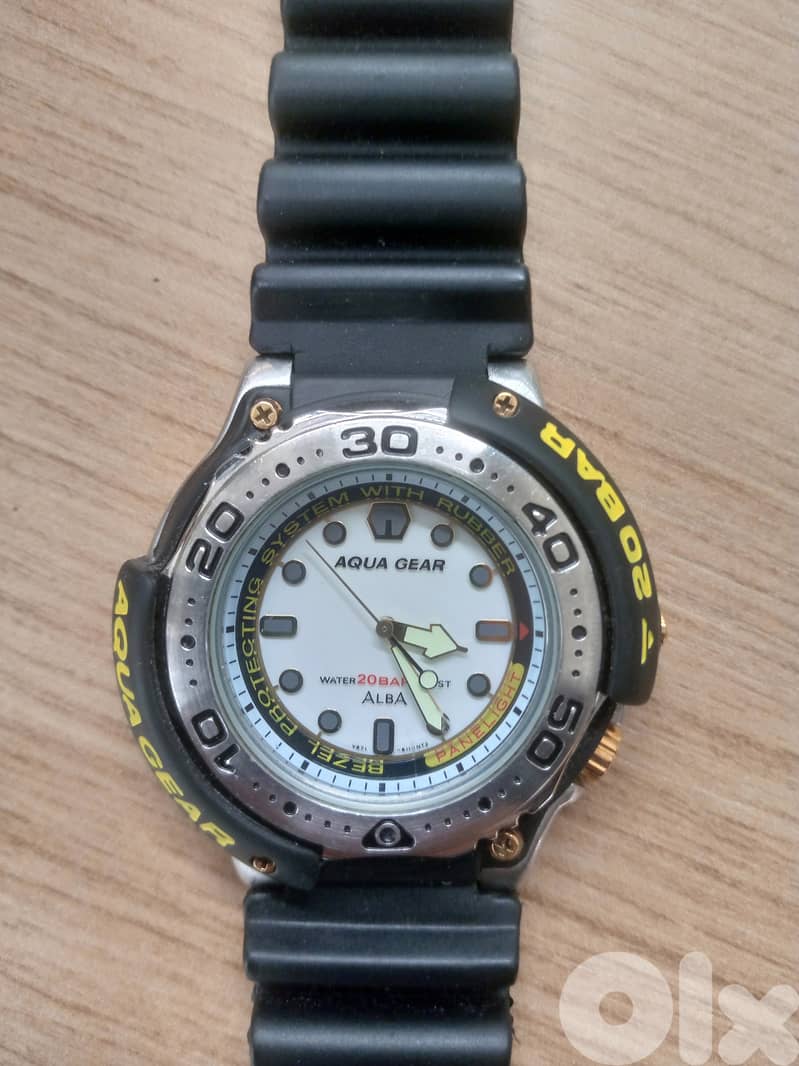 RARE SEIKO ALBA AQUA GEAR v671-6060 DIVER 0