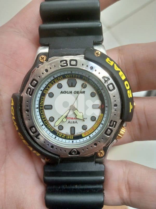 RARE SEIKO ALBA AQUA GEAR v671-6060 DIVER 6
