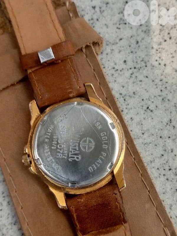 Swistar Triple Calendar Moonphase 18K Gold Plated  Swiss Made 4
