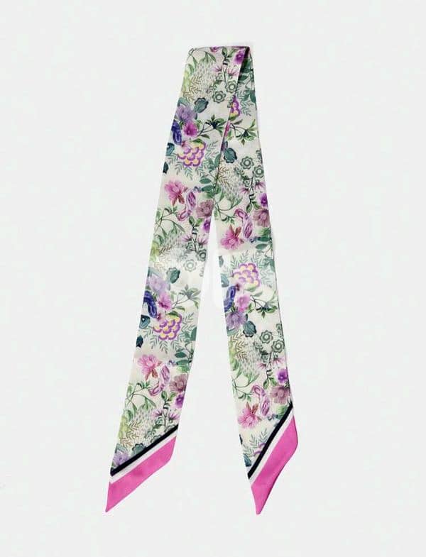 New Fashionable Woman Floral Printing Multi-Functional Silk Scarf 6
