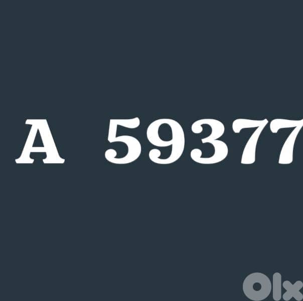 car plate A 59377 0