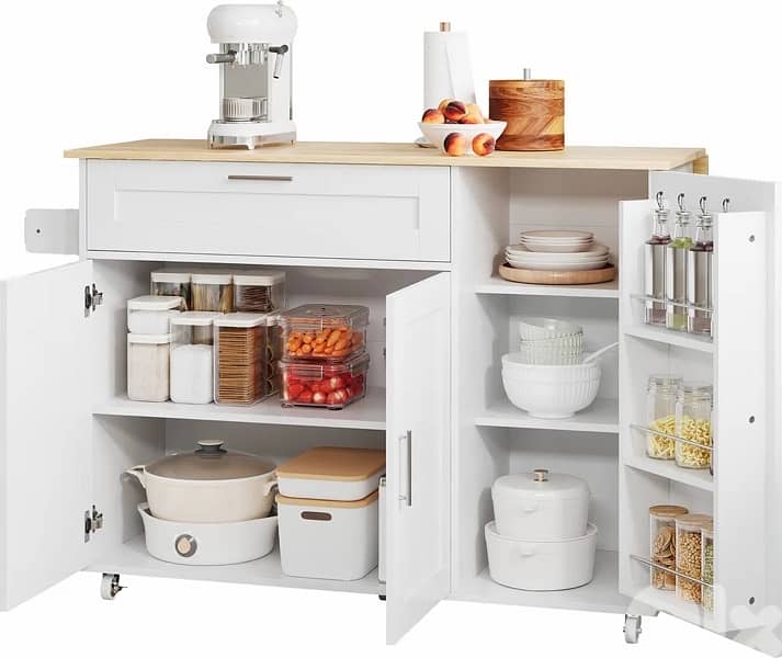 Merax kitchen trolley with extendable worktop 0