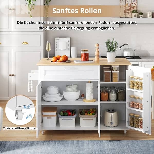 Merax kitchen trolley with extendable worktop 3
