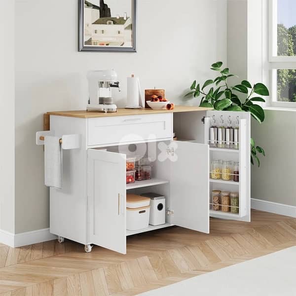 Merax kitchen trolley with extendable worktop 4
