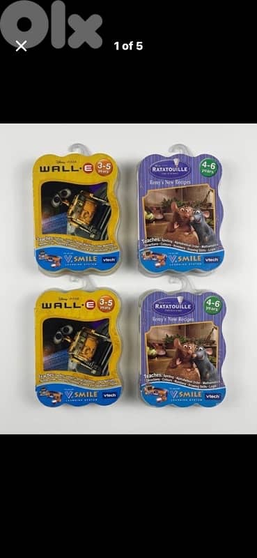 Vtech V. Smile Smartridge Games Lot WALL-E & Ratatouille Factory Sealed 0