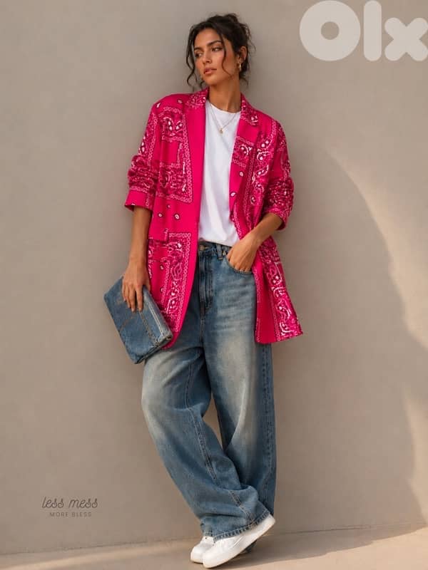 BANDANA PRINT OVERSIZE BLAZER 0